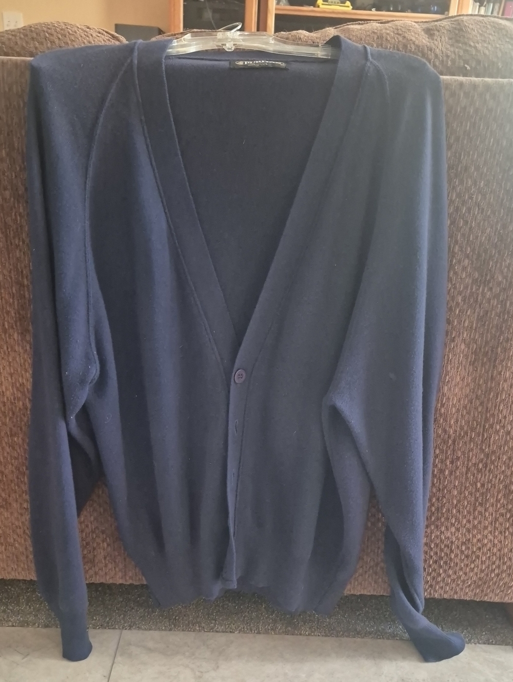 Puritan Navy Men's V-Neck Button Cardigan